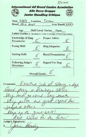 Junior handling comments